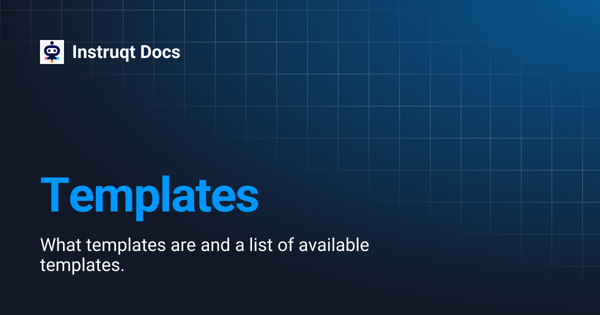 Templates | Instruqt Docs